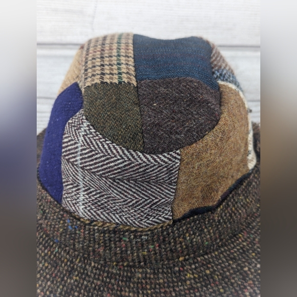 Hanna Hat Tweed Walking Hat Patch Work Multicolor Wool Made in Ireland Sz Small - Picture 3 of 9